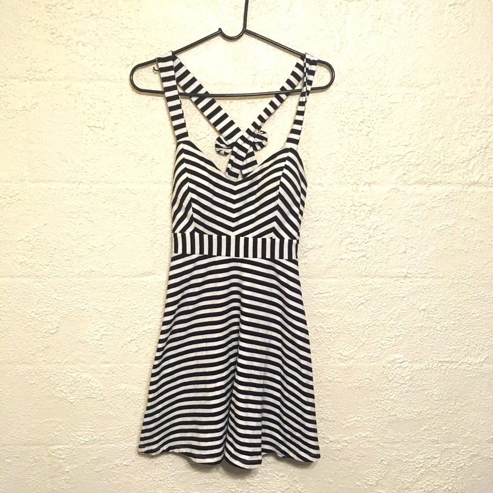 Striped Black and White Dress